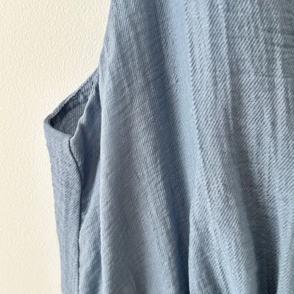 Vince Blue Smocked Tiered Midi Dress - Picture 8 of 16